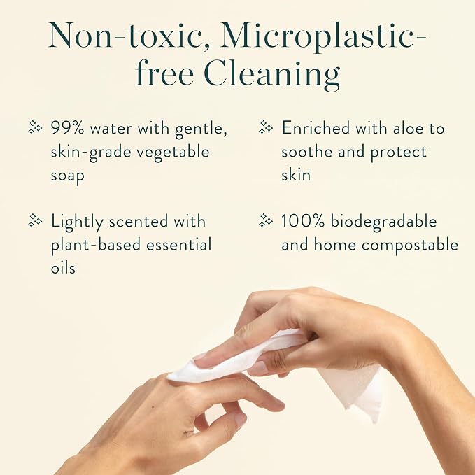 Biom All-Purpose Cleaning Wipes Refill (8pk x 60ct Each)- Fragrance Free - All Natural, Plant-Based, Non-Toxic Wipes for Home & Travel - Kid & Pet Friendly