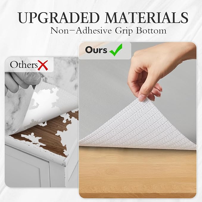 Beautysaid Shelf and Drawer Liner for Kitchen Cabinet Non Adhesive Non Slip | Shelf Paper Waterproof Washable Thickened for Dresser Pantry Shelve Bathroom Protector Liner(Light Grey,18 in x 10 FT)