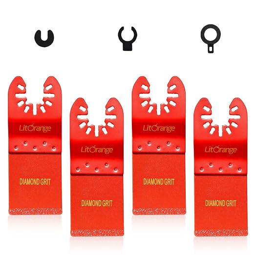 4 Pcs Diamond Oscillating Blades, Oscillating Multi Tool Diamond Saw Blades for Grout Removal, Flush Cut, Cleaning Mortar