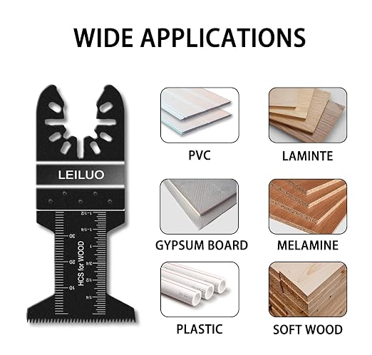 50Pcs Multitool Blade Kits for Wood Nails Drywall Cutting Oscillating Saw Blades Universal Oscillating Tool Blades with Storage Bag Compatible with DeWalt Makita Dremel and More