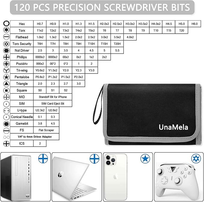 PC Building Tool Kit 140-IN-1: Computer Tool Kit for Repair & Assembly, Precision Screwdriver Set with Magnetic Bits for Laptop, iPhone, MacBook, PS4/5, Xbox, Game Console (Gray) | Laptop, Phone and Game Console Repairs, CRV Bits, Flexible Shaft, Magne...