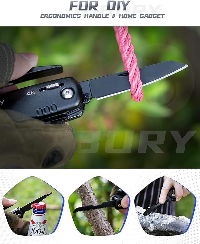 BIBURY Hammer Multitool, Fathers Day Gift from Daughter Son Wife, 12-in-1 Survival Gear Outdoor Multi Tool, Anniversary Birthday Gifts for Men, Cool Gadgets Survival EDC Multi-Tool