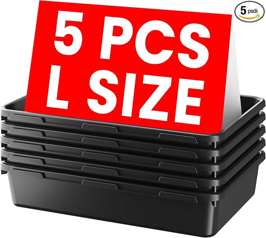 A-LUGEI【Large Size】【5 Pcs】 Tool Box Organizer Tray Divider【Single Size】 Desk Drawer Organizer Bin, Garage Organization and Storage Toolbox for Rolling Tool Chest Cart Cabinet WorkBench Part Widget