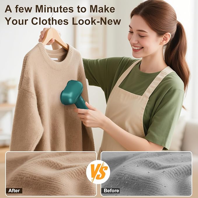 Fabric Shaver, Dual Motor Electric Lint Shaver for Clothes, 6 Blades, Green | Electric Lint Shaver, Fabric Pilling Remover, Powerful 2 Gear, Portable Defuzzer Clothes Fuzz Remover for Sweater Furniture