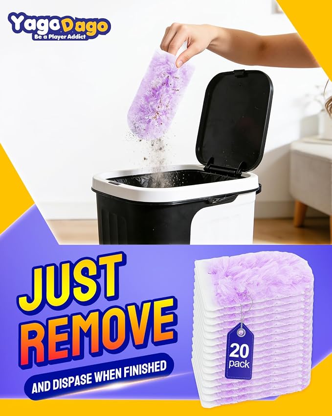 22 Pack Refills Pad with Foldable Handles, Compatible with Swiffer | 360 Duster Refill for Cleaning Tight Spaces, Compatible with Swiffer Dusters, Compatible with Swiffer Refills for Pet Hair