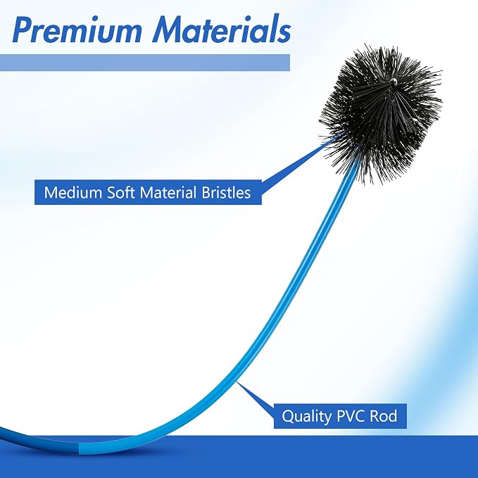 3 Pcs Condensate Trap Flexible Drain Brush, 16 Inch AC Drain Line Cleaning Brush for AC & HAVC Condensate P Trap, Blue