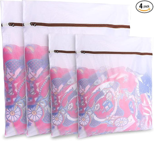 GOGOODA Mesh Laundry Bags for Delicates Durable Protective Wash Bags | Travel Storage Bags for Clothes, Multi-Size Washing Bag Set, 4PCS （2L,2XL）
