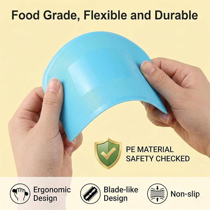 JJUNW 8Pcs Dough Cutter Bench Scraper for Baking, Flexible Dough Scraper Food-safe Plastic Dough Scraper Tool for Bread Cake Dough Fondant Icing