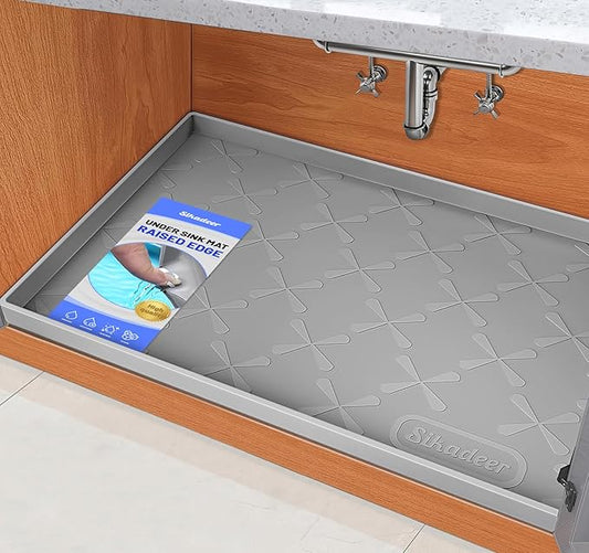 SIKADEER 40" x 19" Under Sink Mat Waterproof, Silicone Mat Kitchen Drawer Shelf and Cabinet Liner, Sink Protector for Kitchen Organizers and Storage, Boot Tray Pet Food Mats