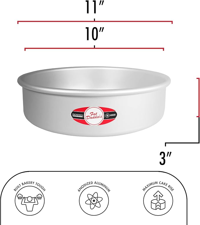 Fat Daddio's PCC-103 Anodized Aluminum Round Cheesecake Pan, 10 x 3 Inch
