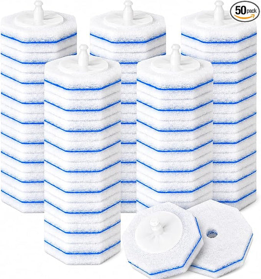 50 Count Toilet Wand Refills for Clorox, 5X Cleaning Power Toilet Bowl Wand Refills & High-Density Disposable Toilet Brush Scrubber - No Falling Apart, Instant Foam for Bathroom Cleaning