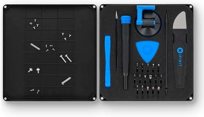 iFixit Essential Electronics Toolkit - PC, Laptop, Phone Repair Kit | Starter tool set with 16 precision bits (4 mm), magnetic screwdriver & opening tools for electronic devices