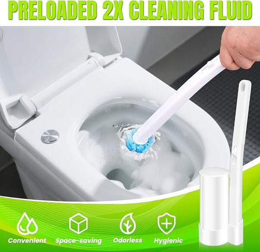 Disposable Toilet Brush, 48 Cleaner Refills, Toilet Brush for Toilet Bowl Cleaners, Bathroom Cleaning