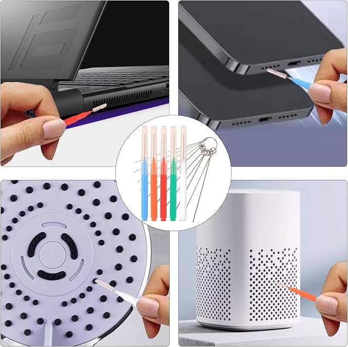 30 Pcs Shower Head Cleaner Tool with Shower Head Cleaning Brushes & Showerhead Cleaner Picks - Unclogs Clogged Nozzles, Removes Hard Water Deposits & Small Gaps | Durable Bristle Design