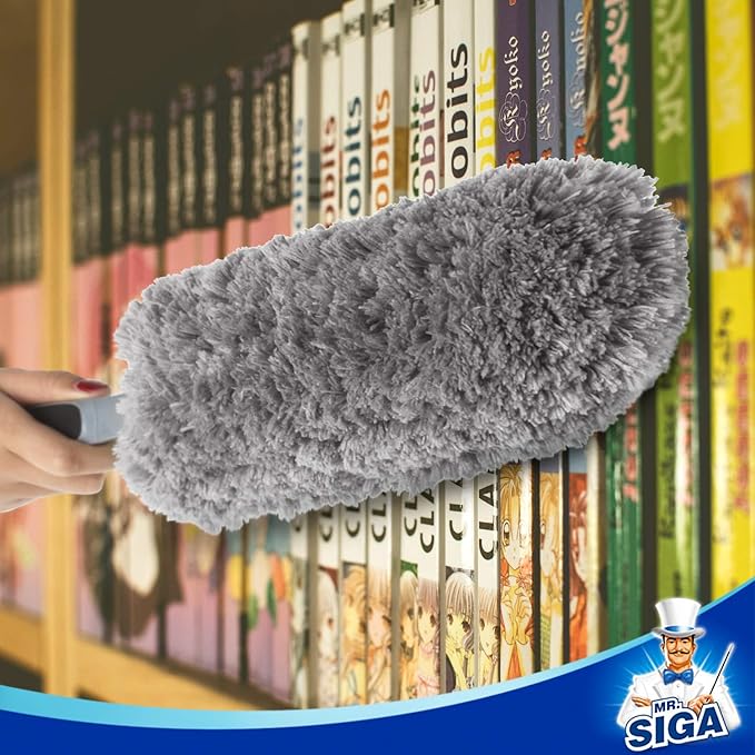 MR.SIGA Lint Free Microfiber Duster Refills, Machine Washable, 2 Pack | Replacement head of MR.SIGA microfiber duster