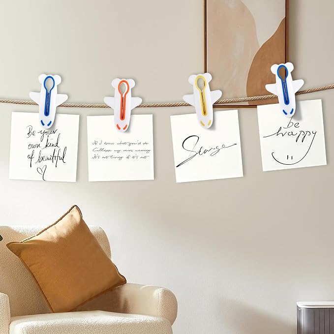 Plastic Clothes Pins Colorful Clothespins-Non-Slip Laundry Clips 24 PCS | Hanging Clothes, Towels, Crafts, Picture, Clips Food Package Clips Outdoor Plane Clothes Pegs,3 Colors
