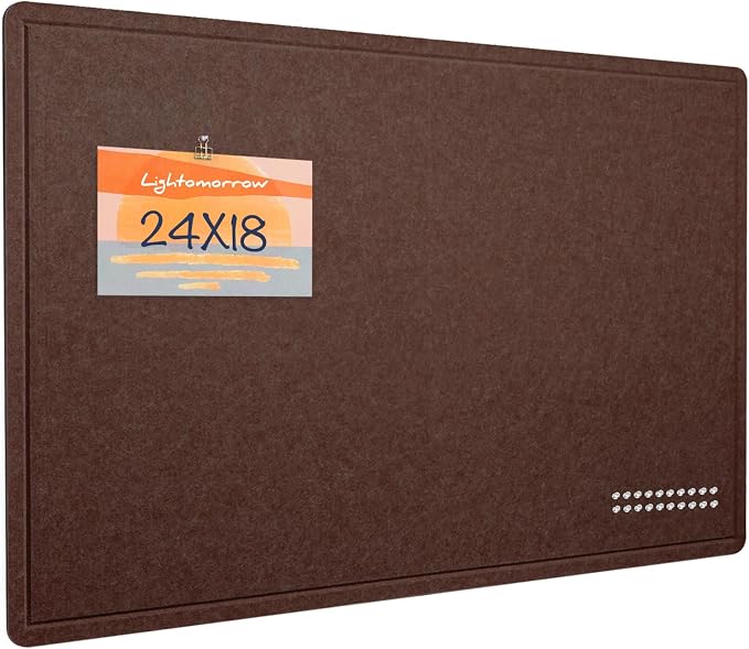 Felt Bulletin Board 24x18 inches, Decorative Pin Board for Home & Office | Cork Board Alternative for Wall with Push Pins, Display Mood Board for Photos, Notes & Reminders