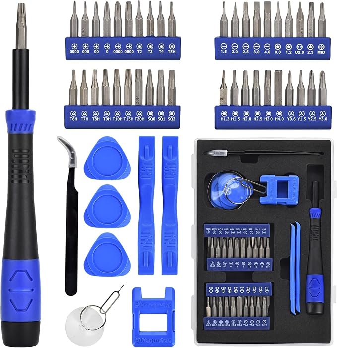 Electronics Precision Screwdriver Set: 50PCS Multi-Function Tool Kit, Foam Insert Storage & Ergonomic Handle, and Replaceable Screwdriver Bits for Computer Laptops and Phone Repair