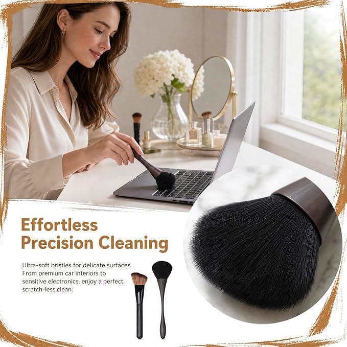 2 Pcs Exquisite Dusting Brush, Small Detailing Brushes, Soft Microfiber Brush for Models, Craf, Collectibles,Computers, Digital Devices, Car Interior, Musical Instruments,Craft, Artwork