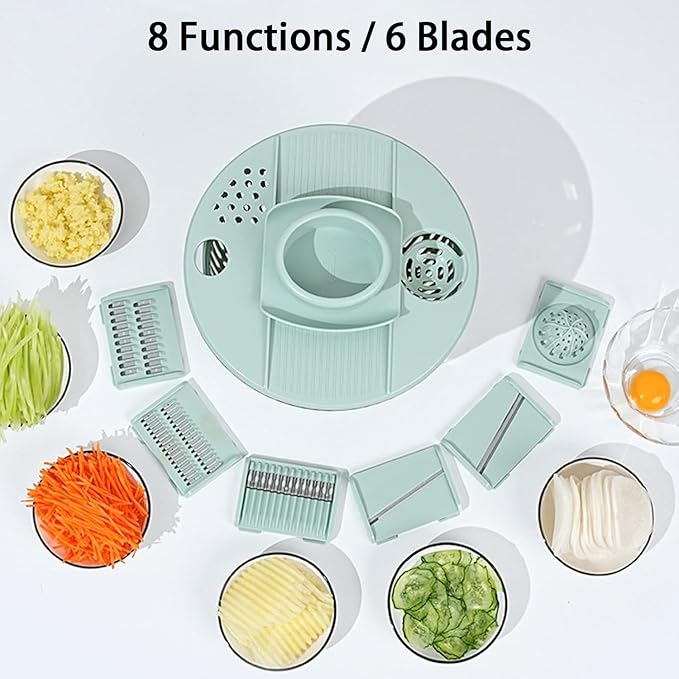 2026 New Large Capacity Multi-Function Salad Spinner, One-Hand Pump Lettuce Spinner with Slicer and Vegetable Grater, Clear Serving Bowl with Quick Stop Button for Crisp Greens and Fruits (Green)