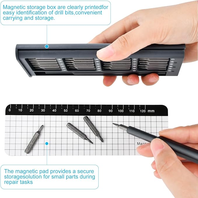 25-in-1 Mini Precision Screwdriver Set Stocking Stuffers for Men | Small Torx Bit Tool Set for Men,Magnetic Torque Repair Tool Kit for Electronics Macbook Watch Eyeglass Ring Doorbell