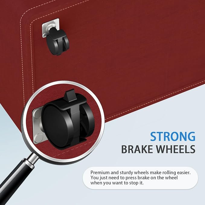 HomeHacks 90L Rolling Laundry Basket with 4 Wheels Collapsible Red | 4 Wheels, Waterproof PEVA Lining, Cotton Flax Fabric, Metal Frame, Bathroom Laundry Room Dorm Storage, Space-Saving Design