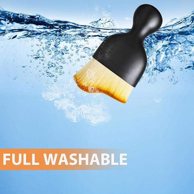 2PCS Car Detailing Brush Car Cleaning Brush Interior, Soft Bristle Dusting Brush Car Interior Cleaning Tool Car Dash Duster Brush for Dashboard, Leather, Air Vents, Computer, Keyboard (White)