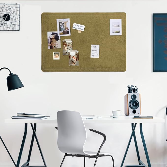 Felt Bulletin Board 24x18 inches, Decorative Pin Board for Home & Office | Cork Board Alternative for Wall with Push Pins, Display Mood Board for Photos, Notes & Reminders