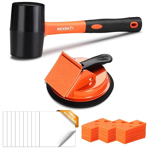 REXBETI Floor Gap Fixer Tool, Plank Gap Repair Kit, Heavy Duty Suction Cup | Laminate Flooring Tool. Fixer Laminate/Vinyl Flooring/Hardwood/LVP