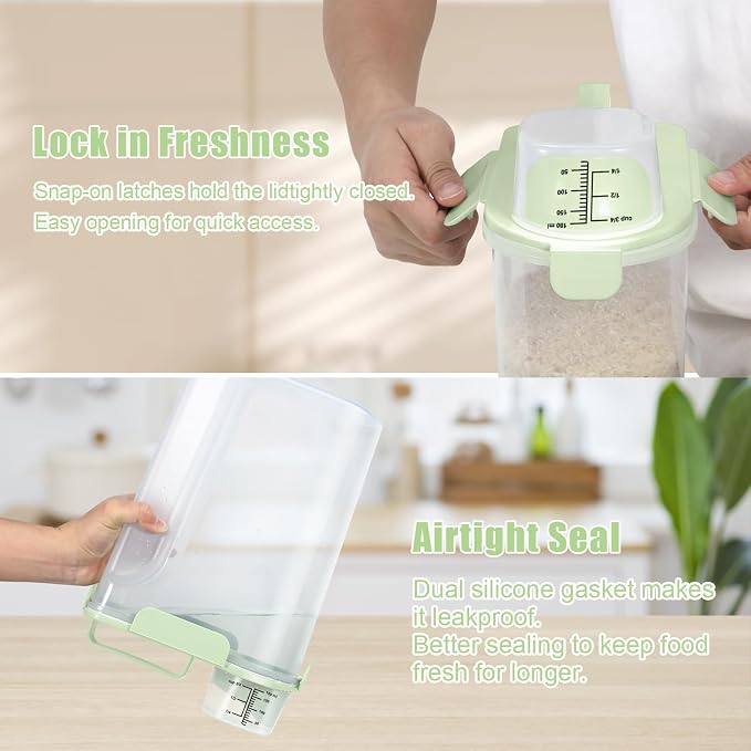 5 Lbs Dog Cat Food Storage Container with Collapsible Dog Bowls for Travel, Portable Pet Food Storage Container, Easy-Pouring Bird Seed Dispenser, Airtight Rice Cereal Oatmeal Flour Holder -Green | Portable Cat Food Containers with Collapsible Bowl 10 ...