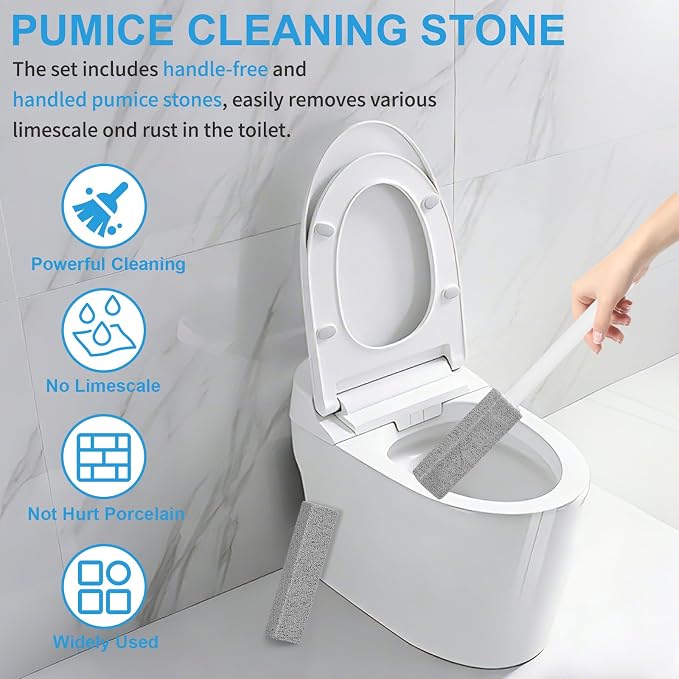 12 Packs Pumice Stone Toilet Bowl Cleaner, Pumice Stone for Cleaning, Powerfully Cleans Hard Water Rings, for Cleaning Toilets, Bathtubs, Grills, Swimming Pools, Sinks