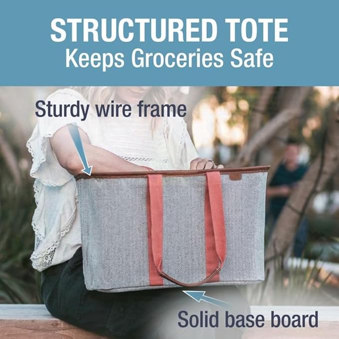 CleverMade LUXE Collapsible Tote Bag, 30L