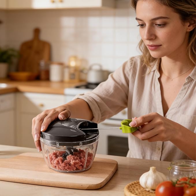 Portable Manual Food Processor, Food Chopper | Easy to Us, Kitchen Helper