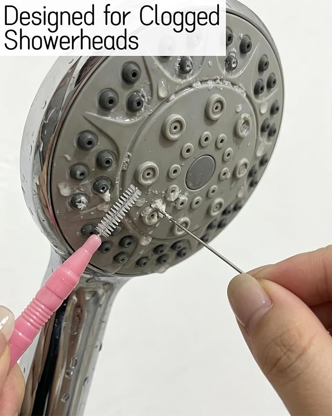 16 Pieces Shower Head Cleaner Tool - Anti-Clogging Cleaning Brush | for Unclogging Small Holes in Showerheads, Multi-Size Unclogging Needles, Household Bathroom Maintenance