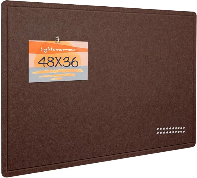 Felt Bulletin Board 48x36 inches, Decorative Pin Board for Home & Office | Cork Board Alternative for Wall with Push Pins, Display Mood Board for Photos, Notes & Reminders