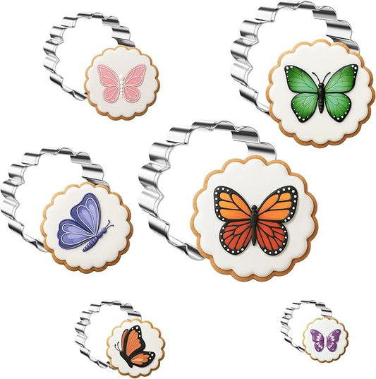 FUSOTO Round Cookie Cutter Set - 6 Piece Circle Shaped Geometric Circle Cookie Cutter for Kitchen Baking, Stainless Steel, (1.5", 2", 2.5", 3", 3.5", 4"), Round