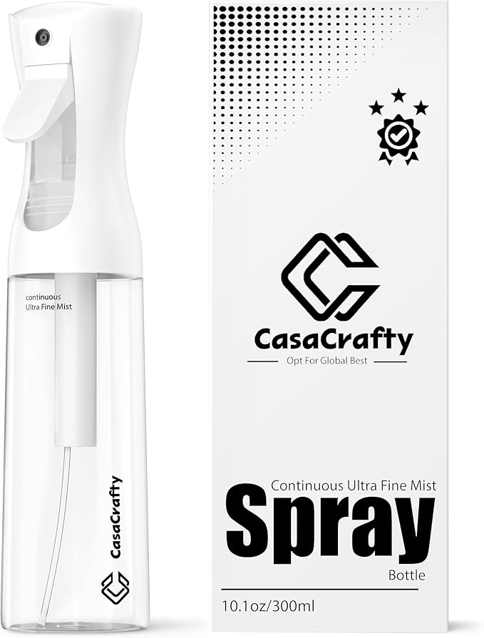 Continuous Spray Bottle for Hair – Fine Mist Water Sprayer 10oz (300ml), Refillable for Hair Styling, Continuous Mist for Plants, Cleaning, Skincare & Petcare, BPA-Free, Leak-Proof, 360° Mist