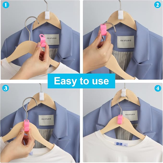 100 PCS Hanger Connector Hooks, Hangers Space Saving, Hanger Clips for Plastic Hangers(5 Color)