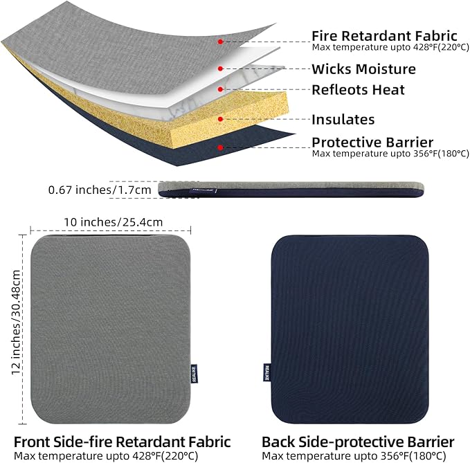 REALIKE Heat Press Mat Compatible with Cricut Easy Press 2/Cricut Easy Press(12X10 inch), Easy Press Mat for HTV Craft Vinyl Ironing Insulation Transfer Projects