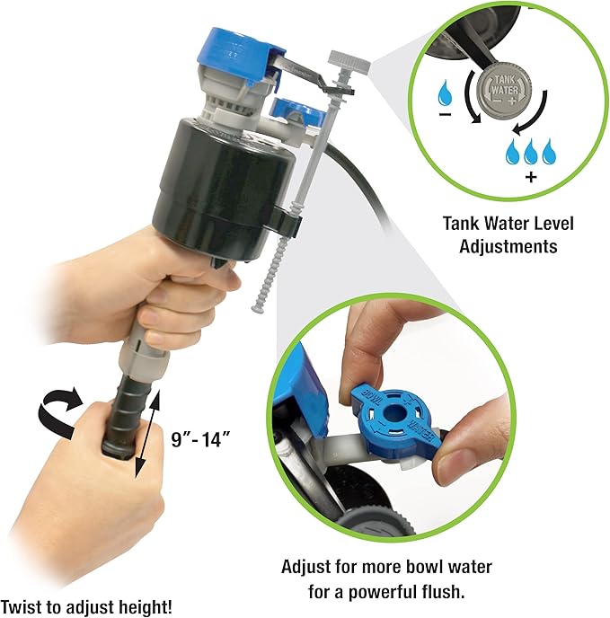 Fluidmaster K-400H-039 High Performance Toilet Fill Valve with 2-Inch Adjustable Toilet Flapper Kit (Pack of 4)