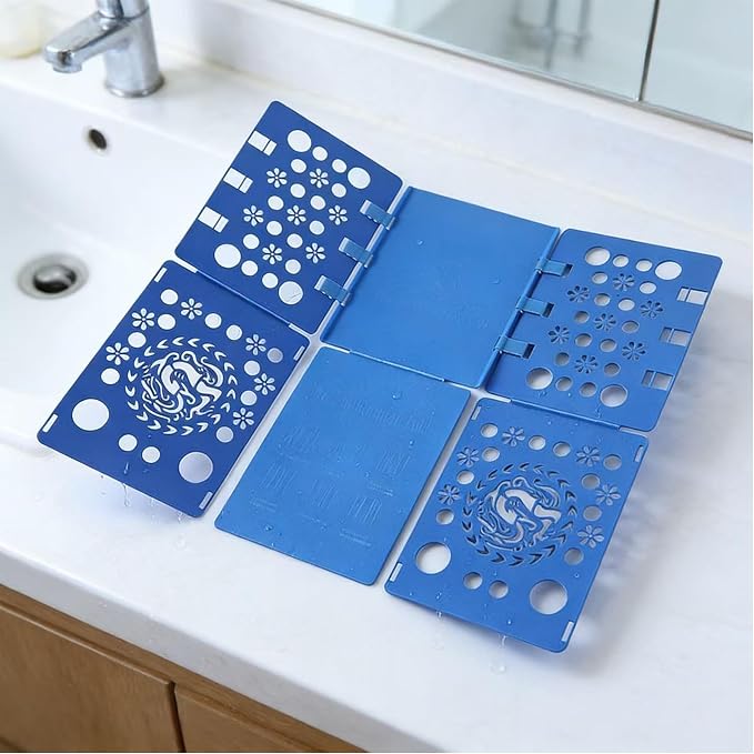 Adult Clothes Folding Board, Blue Plastic Laundry Organizer with Dragon Design, T-Shirt Folder Helper for Fast Folding (BLUE)