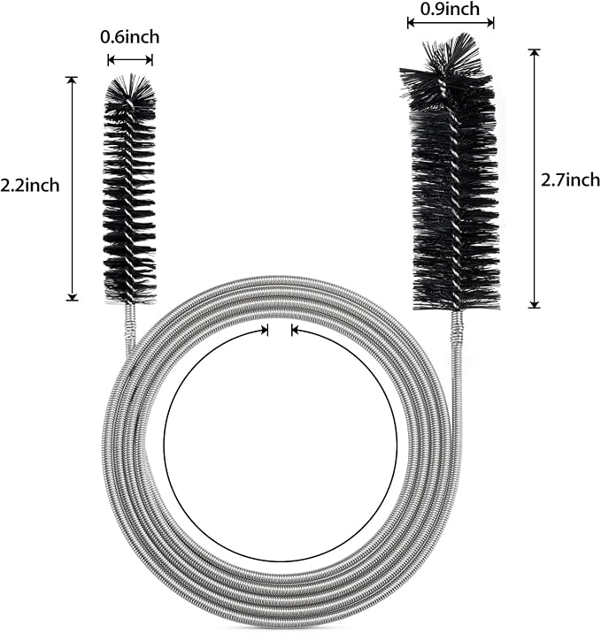 Drain Brush Pipe Cleaning Brush Slim Drain Hole Cleaning Tool Hose Flexible Feeding Tube Cleaning Brush Black Color