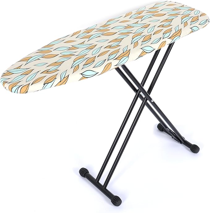 veiox Ironing Board with Heat Resistant Cover,Foldable Full Size Iron Board,Heavy Sturdy Legs,Height Adjustable,Wall Mount & Closet Hanger (13x43)