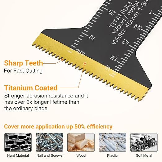 Oscillating Tool Blade, 37PCS Universal Wood Metal Oscillating Multitool Quick Release Saw Blades Fit Porter Cable Black & Decker Rockwell Ridgid Ryobi Milwaukee DeWalt Chicago Craftsman
