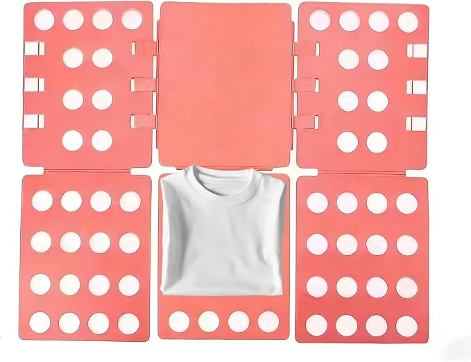 Folding Board for Clothes, Adjustable Shirt Folder Organizer, Gray, Adjustable T-Shirt Folding Board | Blue Plastic Clothing Organizer with Fold Guides | Laundry & Closet Storage Solution (RED)