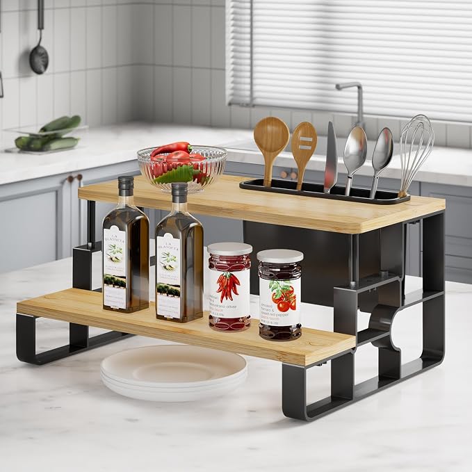3-Tier Wooden Perfume Organizer, Makeup Display Riser, Vanity Stand for Dresser & Bathroom