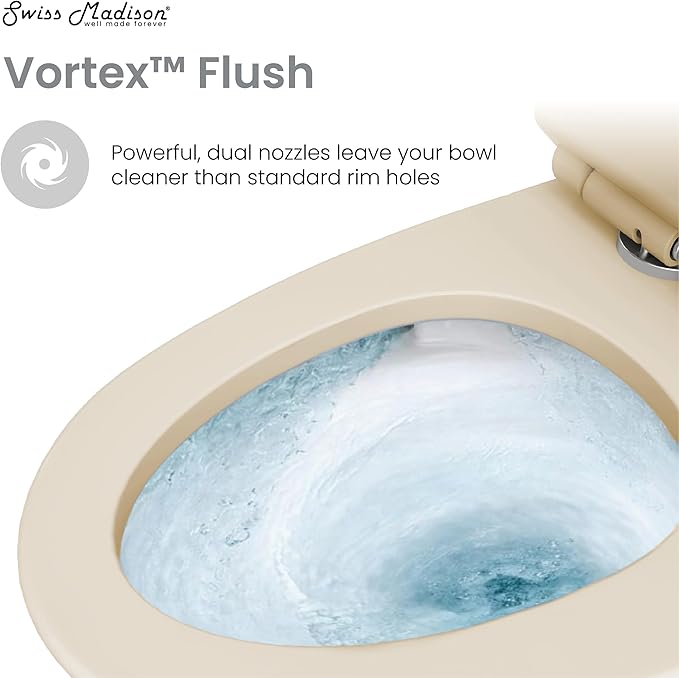 Ivy One Piece Toilet Dual Vortex Flush 1.1/1.6 gpf in Bisque