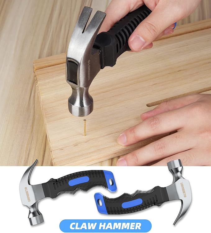 URASISTO 16-Piece kid Tool Set Basic Hand Tool Kit with Claw Hammer,Lineman's Pliers, Perfect for DIY, Home Maintenance, Age 14+