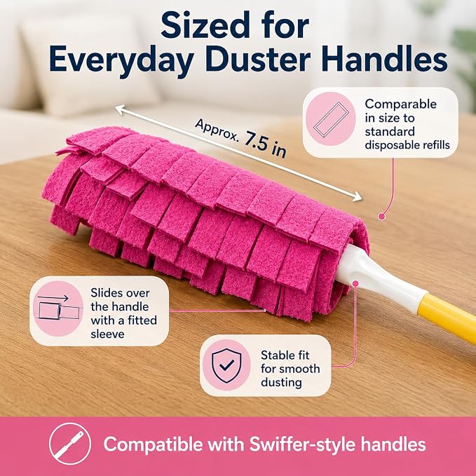 5 Pack Reusable dusters for swiffer,Reusable swiffer dusters Washable,Washable Dusting Cloths,Compatible with Handles for Home,Car, Pet, Furniture, Fans, Blinds