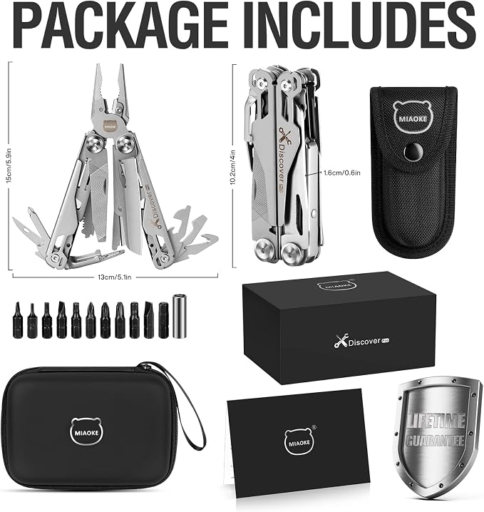 23 in 1 Multitool with Premium Gift Box, Cool Gadgets for Men (Silver) | Include Screwdrivers Saw Screwdrivers Bottle Opener Pliers Camping Knife, Best Gift for Boyfriend Son Dad Him Husband